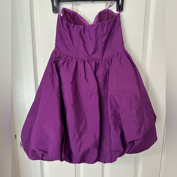 NWOT Zara Vibrant Purple Strapless Voluminous mini Dress - Picture 13 of 16